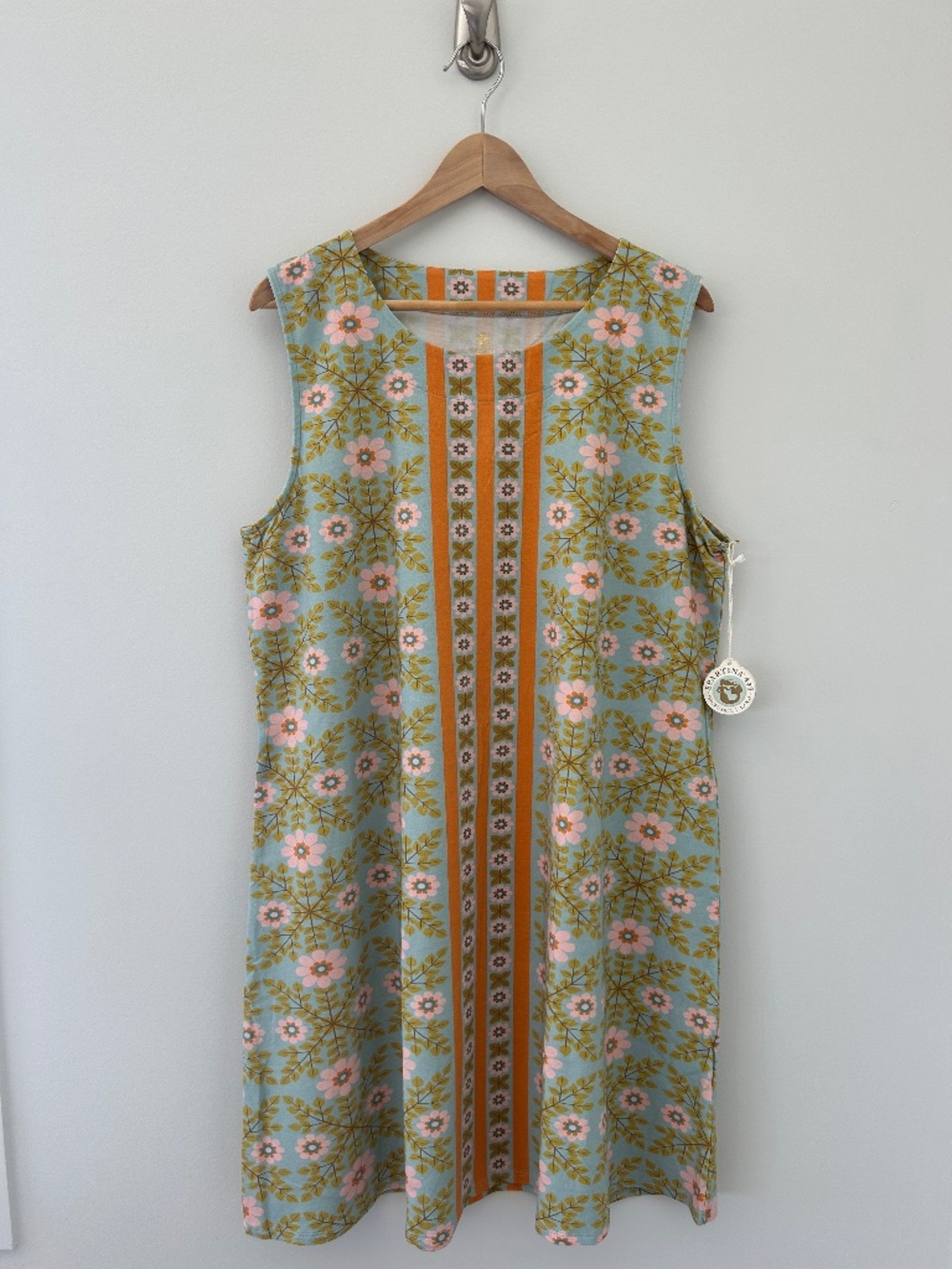 NWT Spartina 449 Lulle Shift Dress in Honey Horn Mod Floral Print XXL